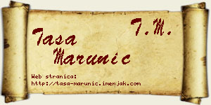 Tasa Marunić vizit kartica
